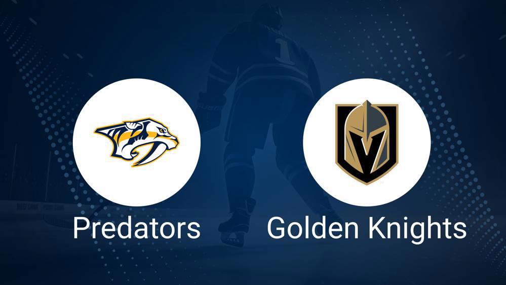 Where to Watch Nashville Predators vs. Vegas Golden Knights on TV or Streaming Live - January 14